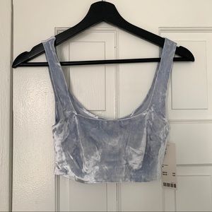 UO Square Neck Velvet Bralette Size M